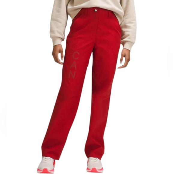 Lululemon Carpenter HR Pant TCA Water Repellent Barrel Leg Pants Red Size 26 - Picture 3 of 14